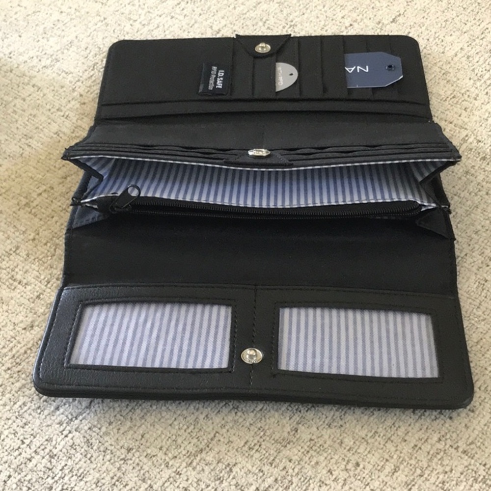 Nautica Elegant Black Foldover Clutch